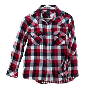 Seven7 Checkered Plaid Red and Black Shirt Size Medium